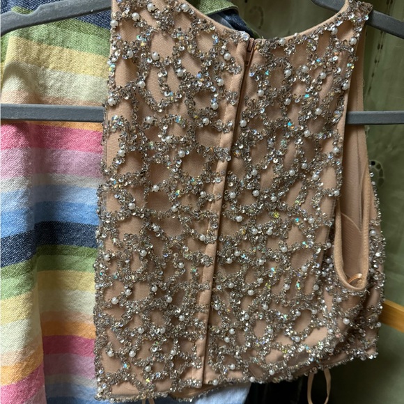 Glamour by Terani Couture Beaded Formal Crop Top - Picture 3 of 5